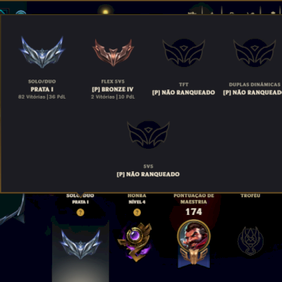 Prata 1 com 95 Champs e 46 Skins ( Mais de 150 Jogos )