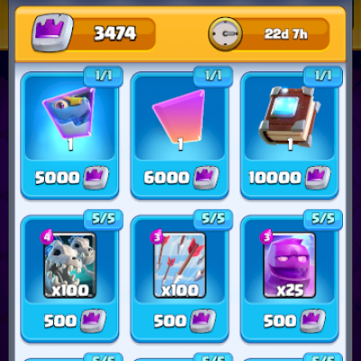 7400 troféus | itens de evolução | 18 cartas NV 14 | 7 anos de conta