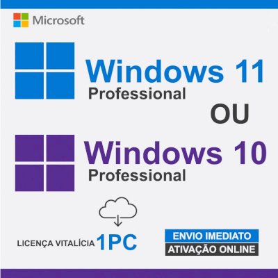 WINDOWS 10/11 + PACOTE OFFICE LICENÇA VITALÍCIA