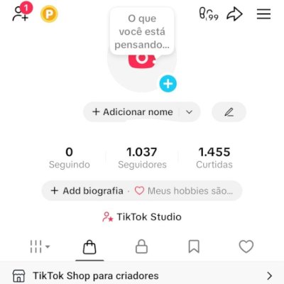 CONTA TIK TOK 1K DE SEG E 1,4K DE CURT (SHOP ATIVO) (CONTAS TIK TOK SHOP)