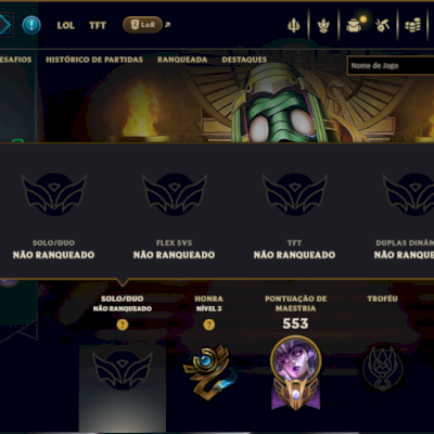 Unranked com TODOS os Champs e 90 Skins ( MID / JG / SUP )