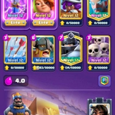 Conta De Clash Royale, Antiga Faltando 2 cartas Campeão Para todas.