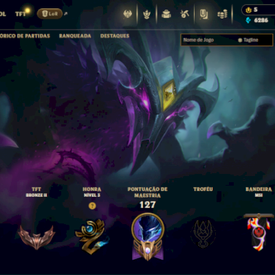 Conta RIOT, algumas skins no LoL (era bronze), + Valorant (era plat)