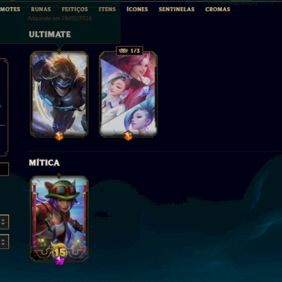 VENDO CONTA LOL COM 2 SKINS ULTIMATE ( SERAPHINE KDA E PULSIFIRE EZREAL)