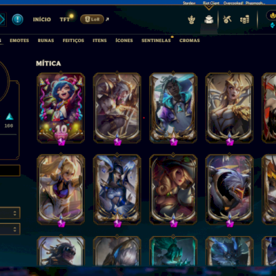 Conta com 325 skins, 18 míticas, 5 ultimate e 39 lendárias.