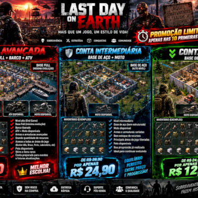 [ PROMOÇÃO CONTAS LAST DAY ON EARTH ] GAME DE SOBREVIVÊNCIA MOBILE