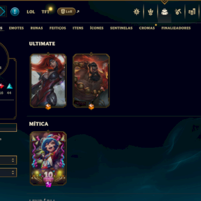 Unranked com 80 Champs e 101 Skins ( MAIN SUP )