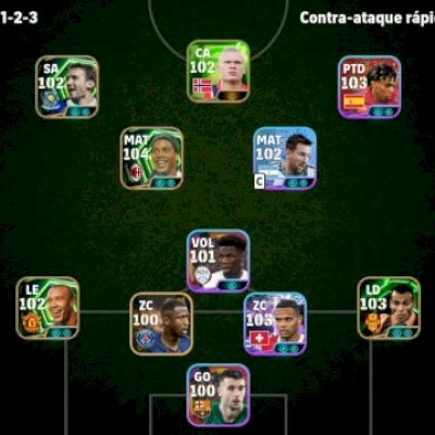 CONTA eFOOTBALL MOBILE TIME FORMADO PARA INICIANTE ⭐ RONALDINHO 104 MILLAN ⭐
