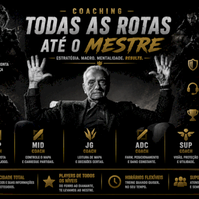 COACH ADC/SUP/MID/JG/TOP - ALTO NÍVEL LOL ( CONFIRA O BONUS )