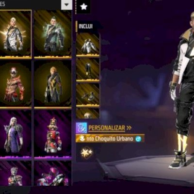 Conta raríssima e antiga de ff com jaqueta Asus e conjunto dunk master completo