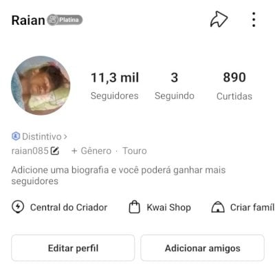 CONTA KWAI 11,3K DE SEGUIDORES E 890 CURTIDAS (CONTAS KWAI)