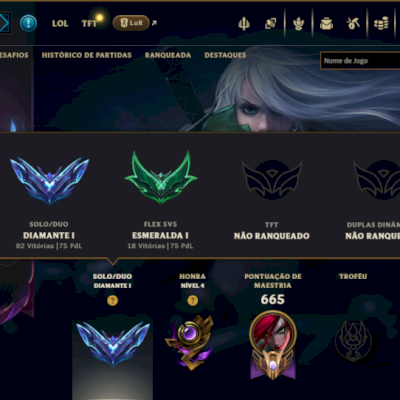 Diamante 1 com TODOS os Champs e 84 Skins ( 75 PDL )