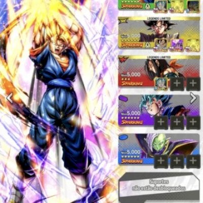 CONTA BASE DBZ LEGENDS - VEGETTO LEGENDS + LFs BONÛS