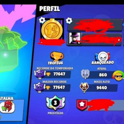 CONTA BRAWL STARS COM MESTRE E 77K TROFEUS