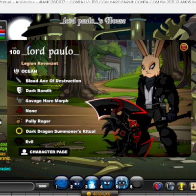 CONTA LVL  100 COM HARD FARME CONTA CRIADA EM 2011, 13 ANOS -  itens de 2012