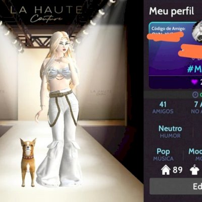 CONTA FEMININA 7 ANOS, COM ITENS DE CROWNS E 64 CONJUNTOS DE ANIMAÇÃO.