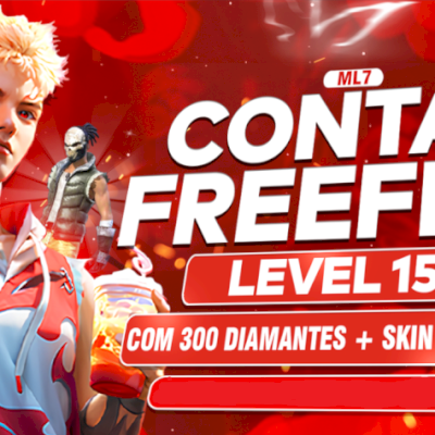 [MELHORES CONTAS] CONTA FREE FIRE LV15+300 DIAMANTES+SKIN REI CAVEIRA
