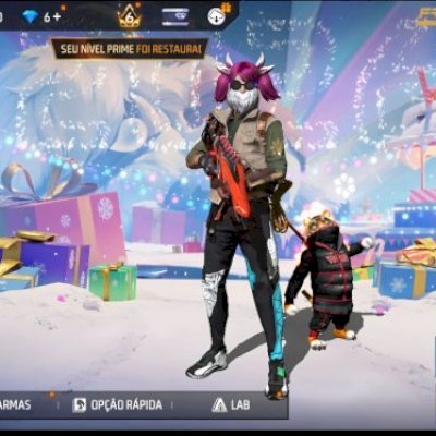 Conta ff skins de apostados full camisa de time, angelical aventureiro +vídeo