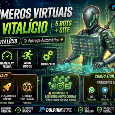 🔥 Números Virtuais SMS Vitalício | 5 Bots + Site | Entrega Automática ⚡