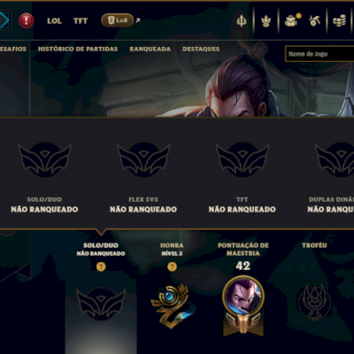 Unranked com 35 Champs e 14 Skins