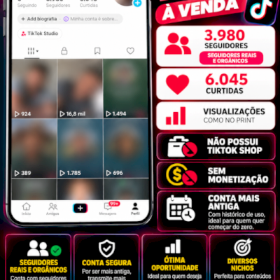 Conta TikTok  | 3k+ Seguidores  | Prontas para Crescer