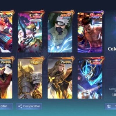 Conta de MLB com 790 skins Full jujutsu Hunter Naruto attack ,legend