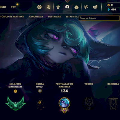 Conta Esmeralda 4 - Com skin do Yasuo