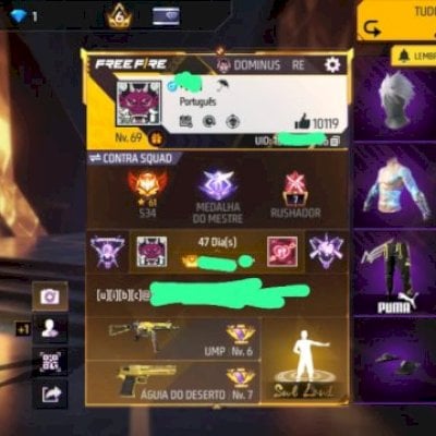 Conta de free fire prime 6