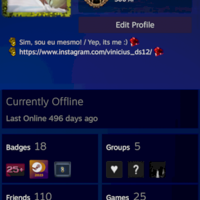 CONTA STEAM 8 anos lvl 20 + 300 comentários no perfil