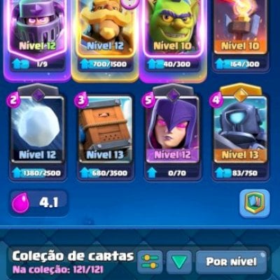 Conta Clash Royale nível 34 , 7200 troféus, evolução do mega cavaleiro