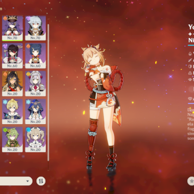 Conta AR45 | Yoimiya, Nahida, Dehya, Diluc, Chevreuse C6 e mais.