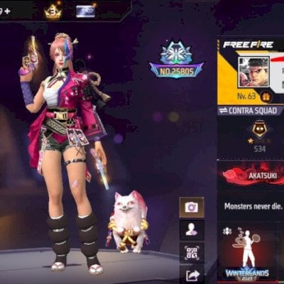 Conta De FF antiga, skins em ambos os gêneros (principalmente feminino)