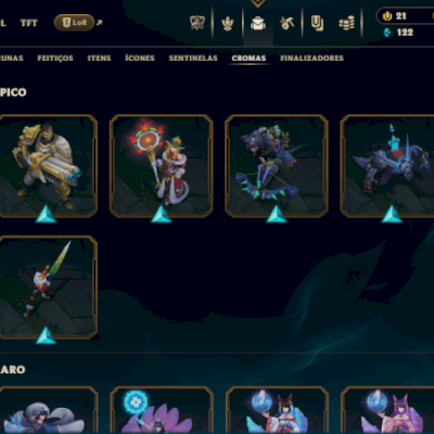 Conta LOL Platina com moldura Fiora Projeto - 294 Skins (Lux Ult, Ez Ult) + TFT