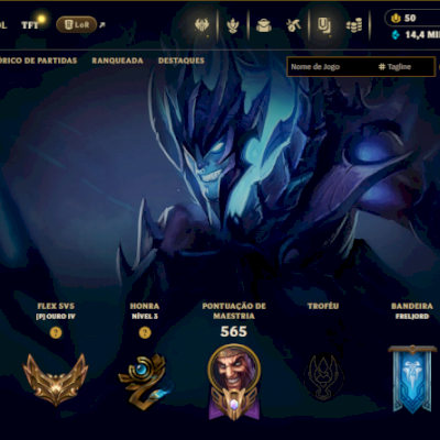 CONTA MAIN MMR MESTRE (189 SKINS) TODOS CHAMPS - CONTA ANTIGA 2013