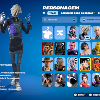 conta 30 skins, pacote raro, skins da temporada 9 capitulo 1