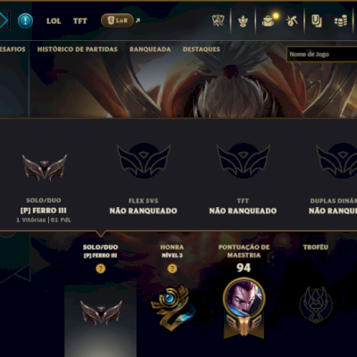 Ferro 3 com 40 Champs e 6 Skins