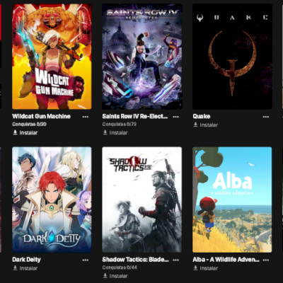 Conta EPIC com 77 JOGOS