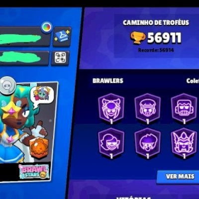 🔥 Conta Brawl Stars: 56K troféus, 580 skins, 105 Brawlers e raridades!
