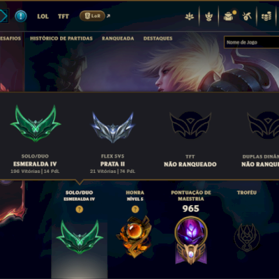 Esmeralda 4 com TODOS os Champs e 309 Skins +14 Miticas