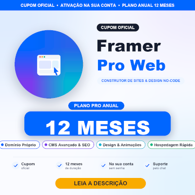 FRAMER PRO 12 MESES | CUPOM OFICIAL NA SUA CONTA