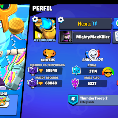 Conta de Brawl Stars 68k 96/96 Brawlers