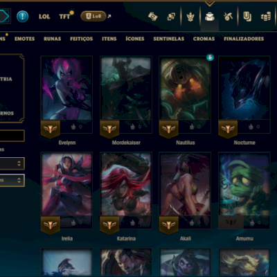 Unranked com 30 Champs e 2 Skins