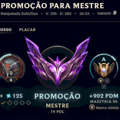Conta League Of Legends Ex Mestre/Diamante II (548 Skins/Todos os Champs)