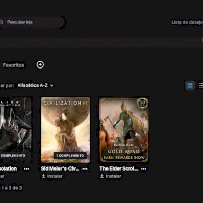 Epic  games com alien isolation e civilization VI