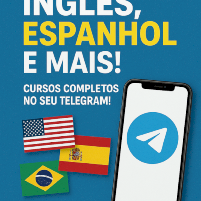 Fale Inglês, Espanhol e Mais! Cursos Completos no Seu Telegram!