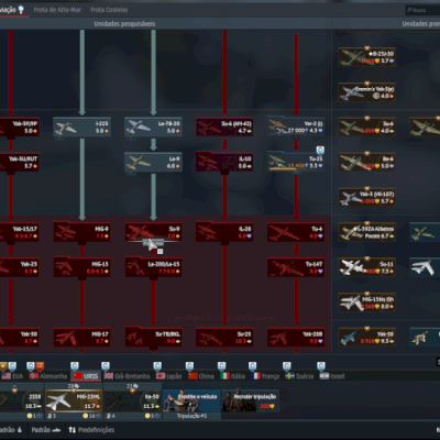 CONTA WARTHUNDER TOP TIER USA(PREMIUM E ARVORE AVIAÇÃO) USRR (PREMIUMS)