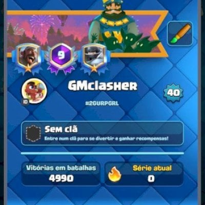 Clash Royale/7000 troféus/Nv40/rei 13/113 cartas, mais de 20 nível 14.E pra mais