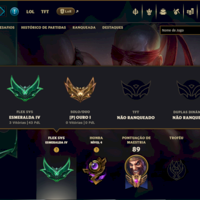 Ouro 1 com 75 Champs e 16 Skins