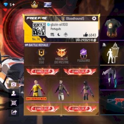 🔥 CONTA VETERANA FREE FIRE – ANGELICAL AZUL + EVOLUTIVAS + ITENS RAROS 🔥