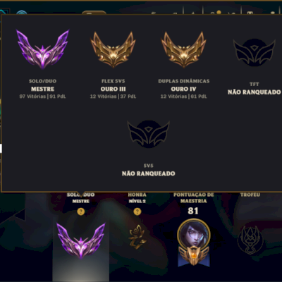 Conta Mestre com 65 Champs e 15 Skins ( 91 PDL )